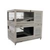 Wooden Rabbit cage Indoor outdoor double layer luxury guinea pig cage hamster High-end paint mesh