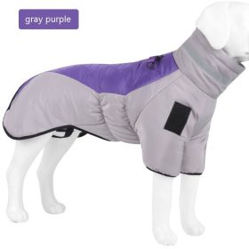 New Winter Pet Thickened Cotton Coat (Option: Greyish Purple-3XL)